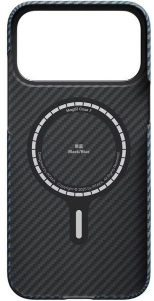 Чохол-накладка iPhone 17 Pro Max Pitaka Ultra-Slim Case With PitaTap 1500D Black/Blue Twill (KI1706BPM) 403119 фото