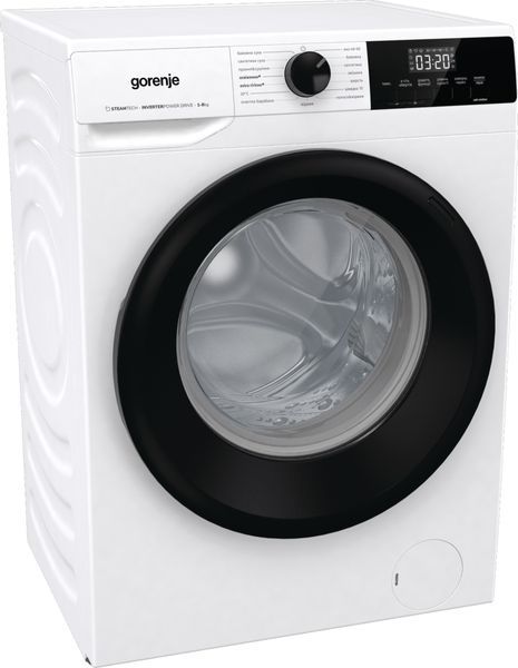 Прально-сушильна машина Gorenje фронтальна, 8(5)кг, 1400, A+, 55см, дисплей, пара, інвертор, білий (W3D2A854ADS) 382047 фото