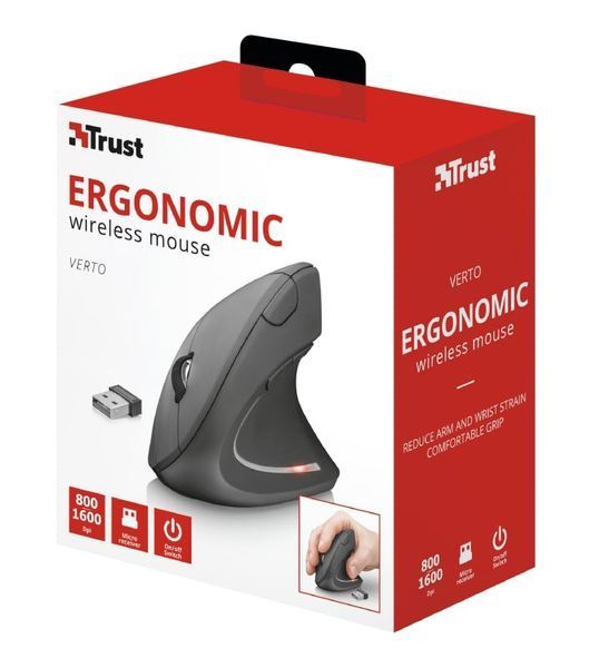 Миша Trust Verto Ergonomic, WL, чорний (22879_TRUST) 372768 фото