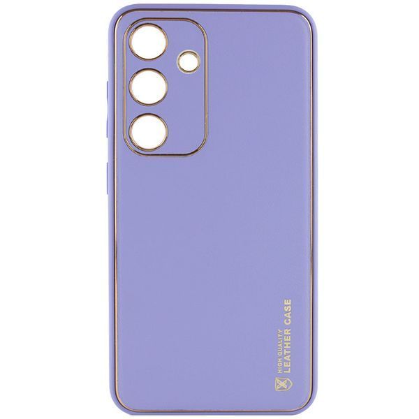 Шкіряний чохол Xshield для Samsung Galaxy S24 Бузковий / Dasheen 285974 фото