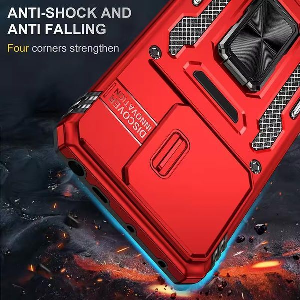 Ударостійкий чохол Camshield Army Ring для Xiaomi Redmi Note 13 Pro 4G / Poco M6 Pro 4G Червоний / Red 315920 фото