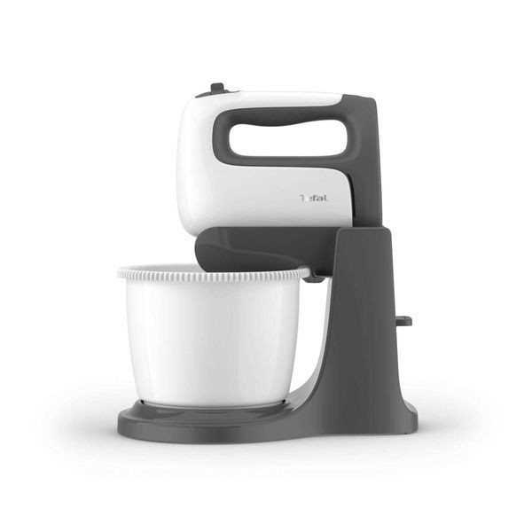 Міксер Tefal стаціонарний Prep'Mix+ Standbowl 500Вт, насадки-4, чаша-пластик, 2.5л, турборежим, біло-сірий (HT464138) 367510 фото