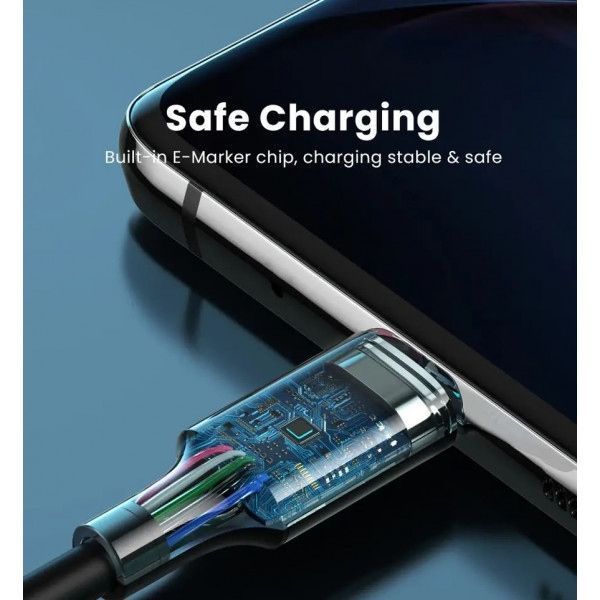 Кабель UGREEN US300 Charging Cable 100W USB Type-C To USB Type-C 5A 2m Black (80372) 278778 фото