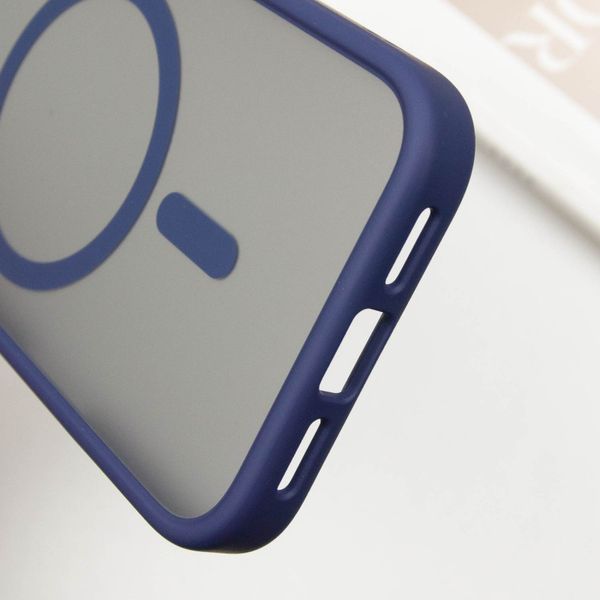 TPU+PC чохол Metal Buttons with MagSafe для Apple iPhone 16 Pro (6.3") Синій 318282 фото