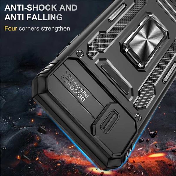 Ударостійкий чохол Camshield Army Ring для Apple iPhone X / XS (5.8") Чорний / Black 283601 фото