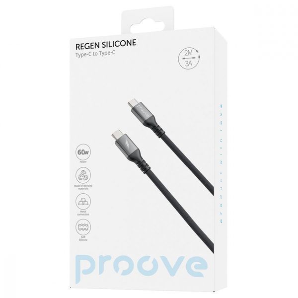Кабель Proove ReGen Silicone Type-C To Type-C 60W (2m) (CCRS60002221) Black 316294 фото