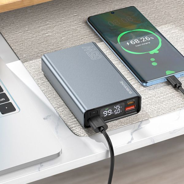 Портативна батарея BOROFONE 15000mAh BJ40 Happy way 65W Metal Gray 308867 фото