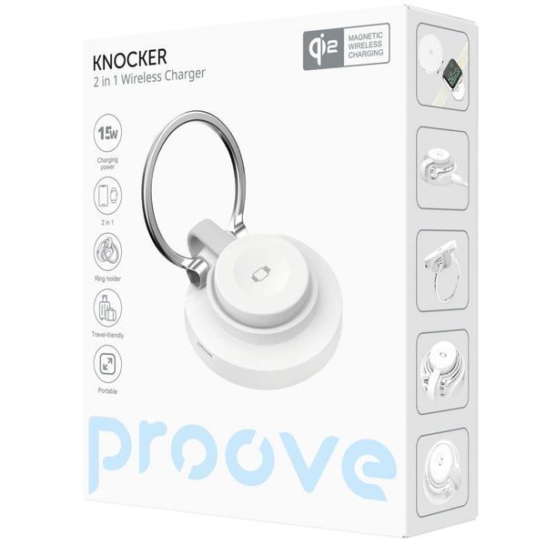 Бездротовий зарядний пристрій Proove Knocker 2 in 1 (WSPK15012002) white 383306 фото