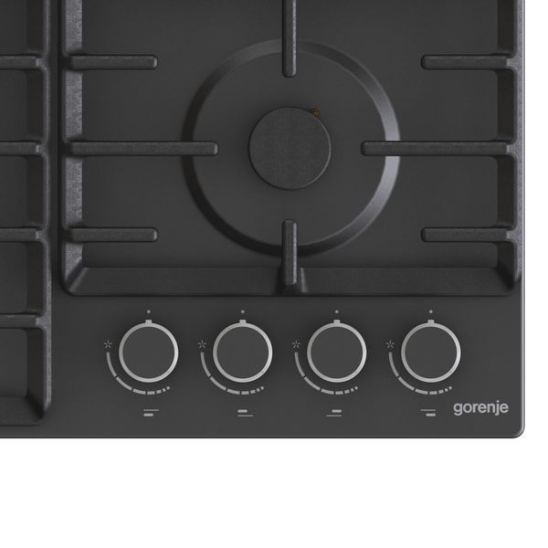 Варильна поверхня Gorenje газова, 60см, чавун, чорний (G642AB) 367713 фото
