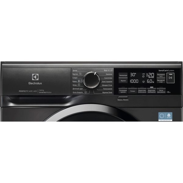 Пральна машина Electrolux фронтальна, 6кг, 1000, A, 41см, дисплей, інвертор, сріблястий темний 396542 фото