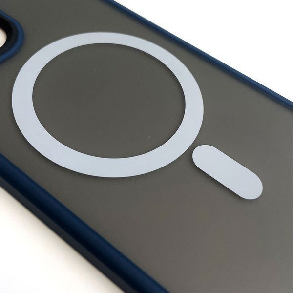 TPU+PC чохол Metal Buttons with MagSafe для Apple iPhone 12 Pro / 12 (6.1") Синій 250406 фото