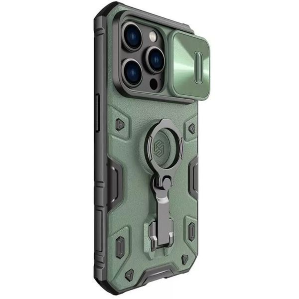 TPU+PC чохол Nillkin CamShield Armor Pro no logo (шторка на камеру) для Apple iPhone 14 Pro (6.1") Зелений 261677 фото
