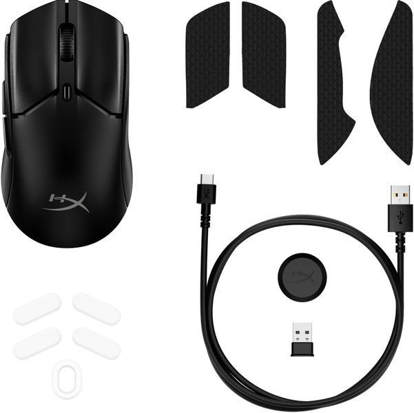 Миша HyperX Pulsefire Haste 2 mini, RGB, USB-A/WL/BT, чорний (7D388AA) 366873 фото
