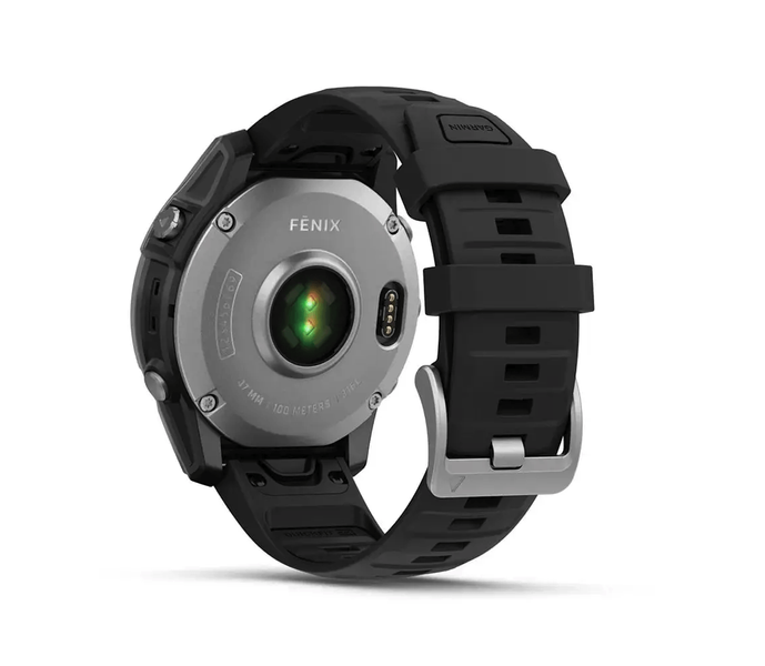 Смарт-годинник Garmin Fenix E 47mm AMOLED Stainless Steel with Black Silicone Band (010-03025-02,010-03025-00) 344132 фото