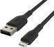 Кабель USB-A > Lightning заряджання/синхронізації Belkin 2м, 12Вт, плетений, чорний (CAA002BT2MBK) 363082 фото 5