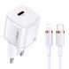 Зарядний Пристрій Usams T36 Super Si single Type-C QC&DP3.0 20W 3A White 259440 фото 1