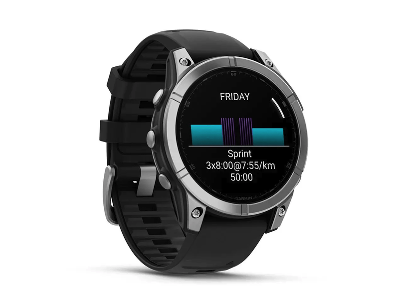 Смарт-годинник Garmin Fenix E 47mm AMOLED Stainless Steel with Black Silicone Band (010-03025-02,010-03025-00) 344132 фото