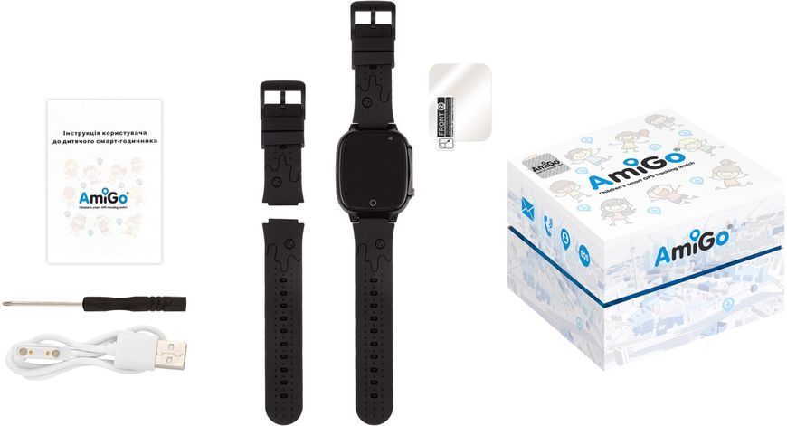 Смарт-часы для детей AmiGo GO008 MILKY GPS WIFI Black 318562 фото