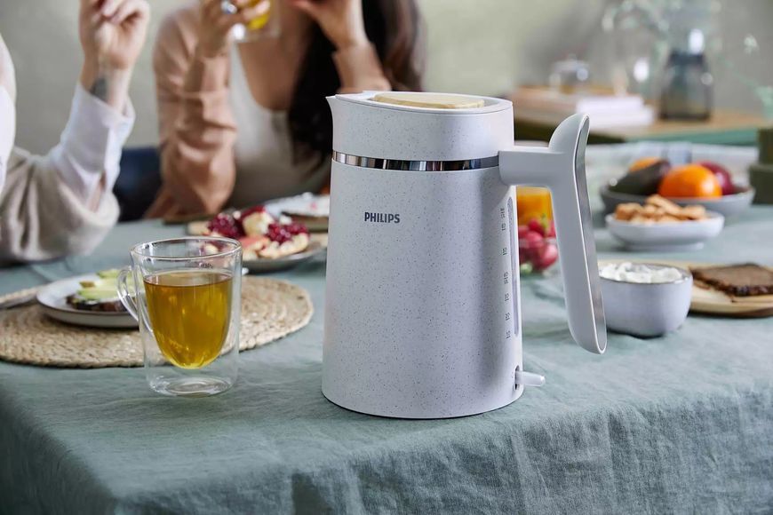 Електрочайник Philips Eco Conscious Edition, 1.7л, екопластик, LED підсвітка, звуковий сигнал, білий матовий (HD9365/10) 369704 фото