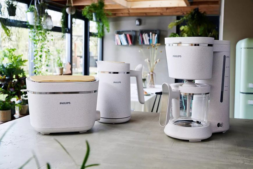 Електрочайник Philips Eco Conscious Edition, 1.7л, екопластик, LED підсвітка, звуковий сигнал, білий матовий (HD9365/10) 369704 фото