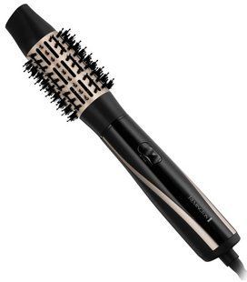 Фен-щітка Remington Blow Dry & Style Caring, 1200Вт, 2 режими, іоніз-я, хол. обдув, кейс для зберігання, кераміка, чорно-золотий (AS7700) 368578 фото