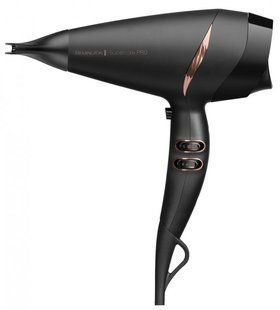 Фен Remington Supercare PRO 2200 AC motor, 2200Вт, 3 режими, дифузор, іоніз-я, хол. обдув, чорний (AC7200) 366383 фото