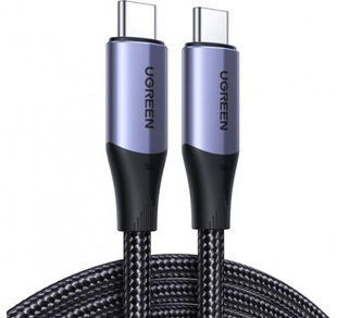 Кабель UGREEN US355 USB Type-C To USB Type-C 100W Gen2 5A Cable Aluminium Shell With Braided 1m Black (80150) 279076 фото