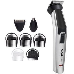 Набір для стрижки Babyliss, для бороди, вусів, голови, носа і тіла, акум., вібраційний мотор, насадок-8, чохол, сталь, сірий (MT726E) 370643 фото
