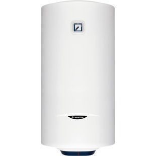 Водонагрівач електр. Ariston круглий BLU1 R PL DRY, 100л, 1,5кВт, сухий тен, мех. кер-ння, C, Італія, білий 362809 фото