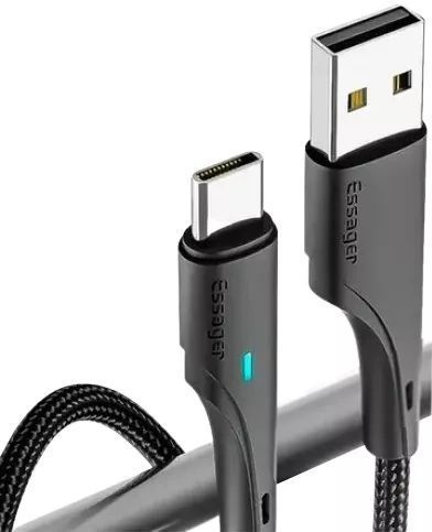 Кабель ESSAGER Rousseau 3A Fast Charging USB Lightning Cable 0.25m (EXCL-LSB01) Black 315525 фото