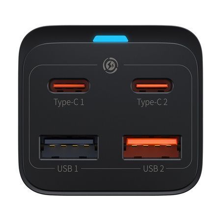 Зарядний Пристрій Baseus GaN3 Pro 65W (2 Type-C + 2 USB) + Cable Type-C to Type-C 100W (1m) (CCGP040101) Black 252340 фото