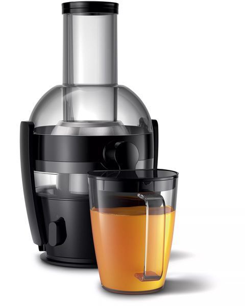 Соковитискач Philips Viva Collection відцентрований 800Вт, чаша-2л, жмих-1.2л, жолоб на ціле яблуко, пластик, чорний (HR1855/70) 373133 фото