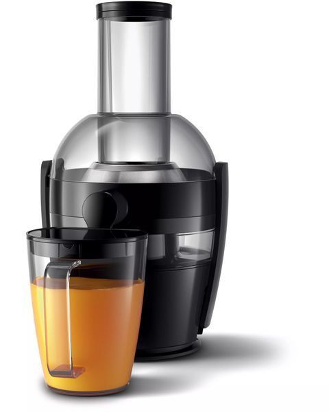 Соковитискач Philips Viva Collection відцентрований 800Вт, чаша-2л, жмих-1.2л, жолоб на ціле яблуко, пластик, чорний (HR1855/70) 373133 фото