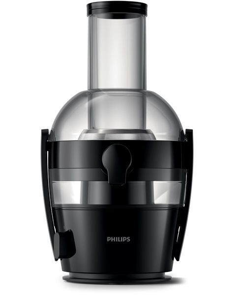 Соковитискач Philips Viva Collection відцентрований 800Вт, чаша-2л, жмих-1.2л, жолоб на ціле яблуко, пластик, чорний (HR1855/70) 373133 фото