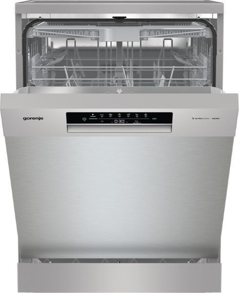 Посудомийна машина Gorenje, 16компл., A+++, 60см, дисплей, 3 кошика, AquaStop, сірий (GS643E90X) 374409 фото