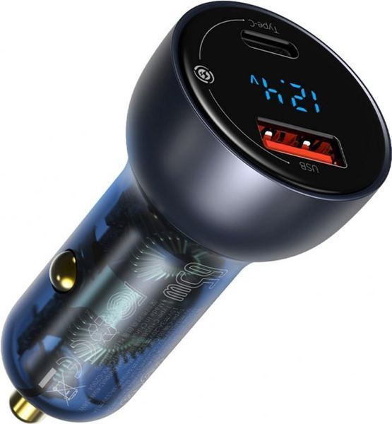 АЗП Baseus Particular Digital Display PPS Dual Quick Charger 65W USB + Type-C CCKX-C0G (gray) 248262 фото