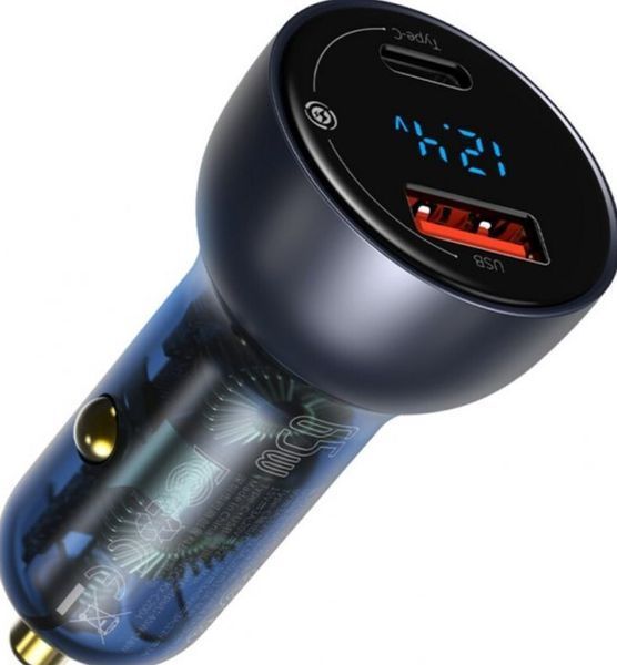 АЗП Baseus Particular Digital Display PPS Dual Quick Charger 65W USB + Type-C CCKX-C0G (gray) 248262 фото