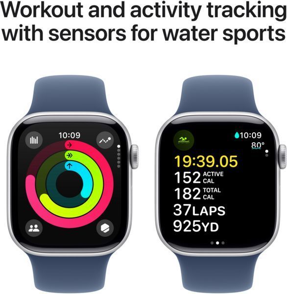 Смарт-годинник Apple Watch Series 10 GPS 46mm Silver Aluminium Case with Denim Sport Band S/M MWWL3Q 320061 фото