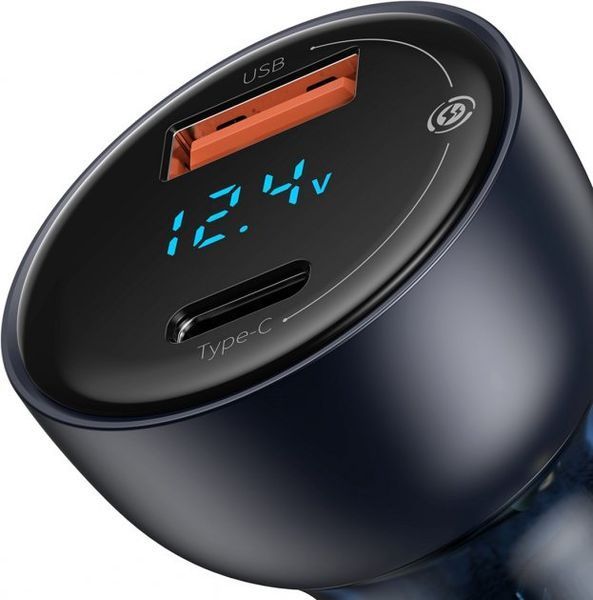 АЗП Baseus Particular Digital Display PPS Dual Quick Charger 65W USB + Type-C CCKX-C0G (gray) 248262 фото