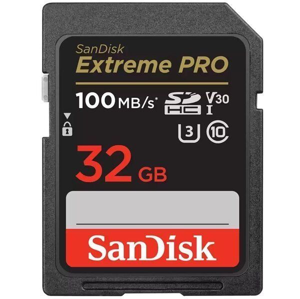 Карта пам'яті SanDisk SD 32GB C10 UHS-I U3 R100/W90MB/s Extreme Pro V30 (SDSDXXO-032G-GN4IN) 374699 фото