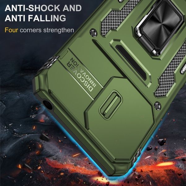 Ударостійкий чохол Camshield Army Ring для Xiaomi Redmi Note 13 Pro 4G / Poco M6 Pro 4G Оливковий / Army Green 315921 фото