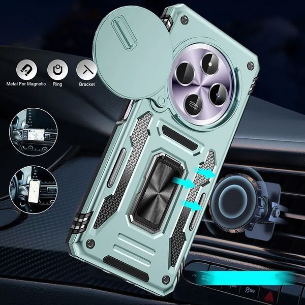 Ударостійкий чохол Camshield Army Ring для Xiaomi Redmi 14C / A4 / Poco C75 Зелений / Light Green 341483 фото