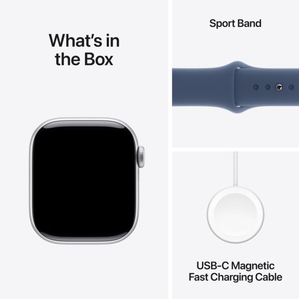 Смарт-годинник Apple Watch Series 10 GPS 46mm Silver Aluminium Case with Denim Sport Band S/M MWWL3Q 320061 фото