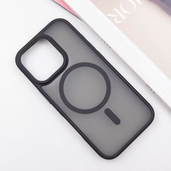 TPU+PC чохол Metal Buttons with MagSafe для Apple iPhone 16 Pro (6.3") Чорний 318283 фото