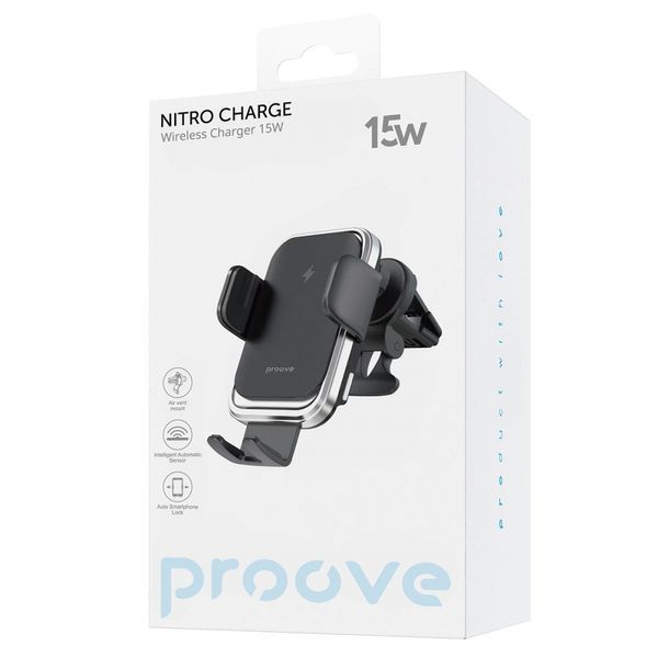 Автомобільний тримач З бездротовою зарядкою Proove Nitro Charge 15W (WHNC15002001) dark gray 289860 фото