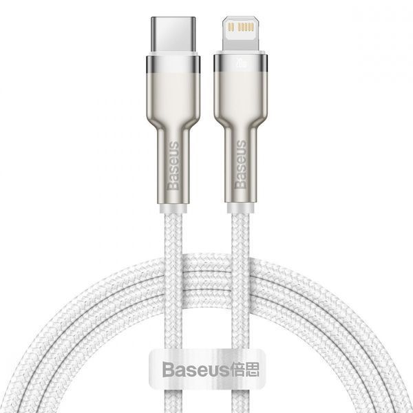 Кабель Baseus Cafule Metal Data USB кабель Type-C to iP PD 20W 1m (CATLJK-A02) White 214544 фото