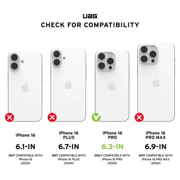 Чохол UAG для iPhone 16 Pro, Essential Armor Magsafe, Black (114448114040) 362036 фото