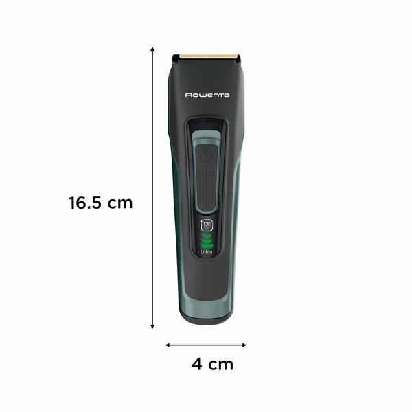 Машинка для стрижки Rowenta Advancer, для бороди, вусів, голови, мережа+акум., роторний мотор, насадок-2, кейс, титан.напил., темно-зелений (TN5224E0) 371484 фото