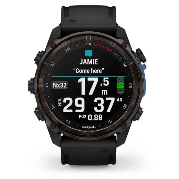Смарт-годинник Garmin Descent Mk3i 43 mm Carbon Gray DLC Titanium w. Black Silicone Band (010-02753-10,010-02753-11) 381935 фото