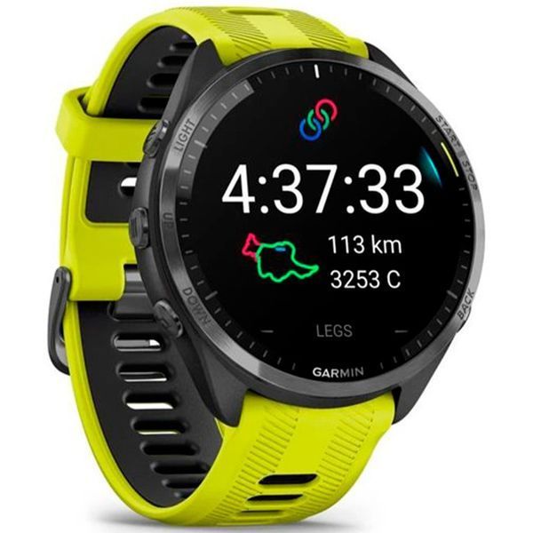Смарт-годинник Garmin Forerunner 965 Carbon Gray Titanium Bezel w. Black Case and Amp Yell/Black S. Band (010-02809-02,010-02809-12) 286452 фото